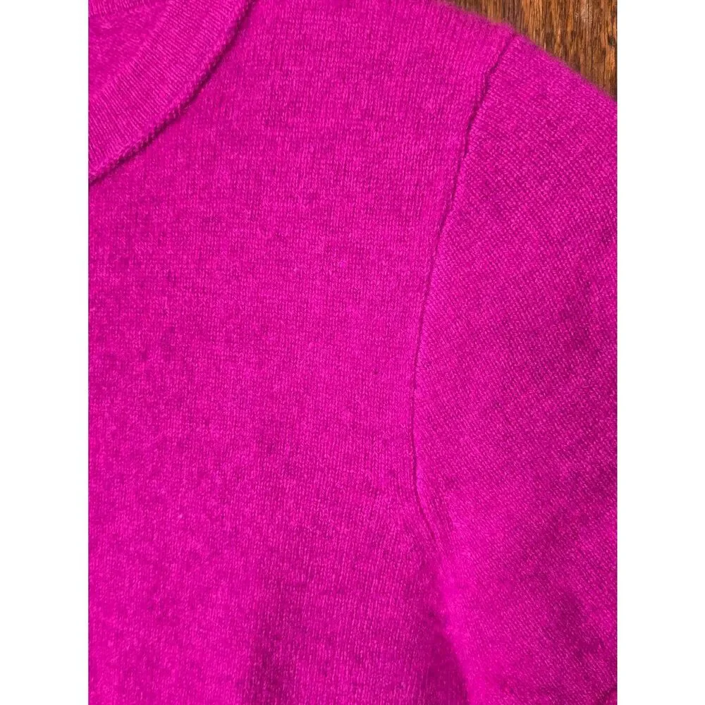 J. Crew Cashmere Short-Sleeve Crewneck Sweater - Fuchsia